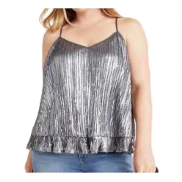 Anthropologie Amelie sequin ruffle crop top - Picture 4 of 4